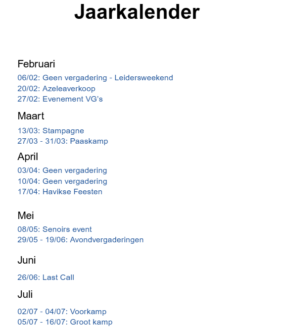 Jaarkalender 2